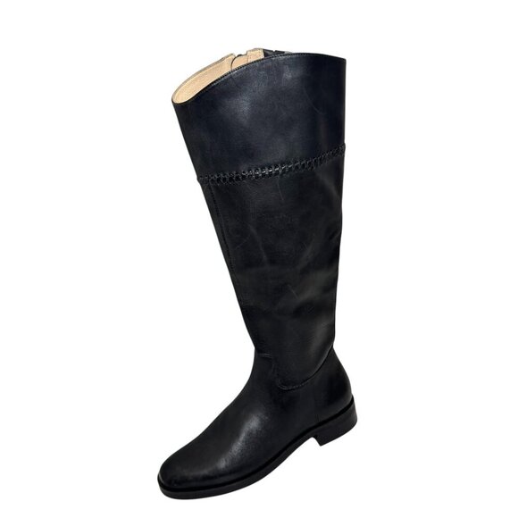 Jack Rogers Adaline Knee High Leather Riding Boot Black New Size 7.5 NEW $298 - Picture 1 of 9